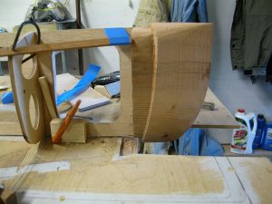 Sculpting a noseblock with a rabbet is more challenging than mitering the nose.